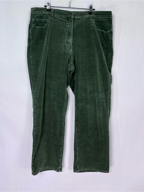 Vintage Fashion Bug Olive Green Corduroy Straight Jeans Pants Sz 20W